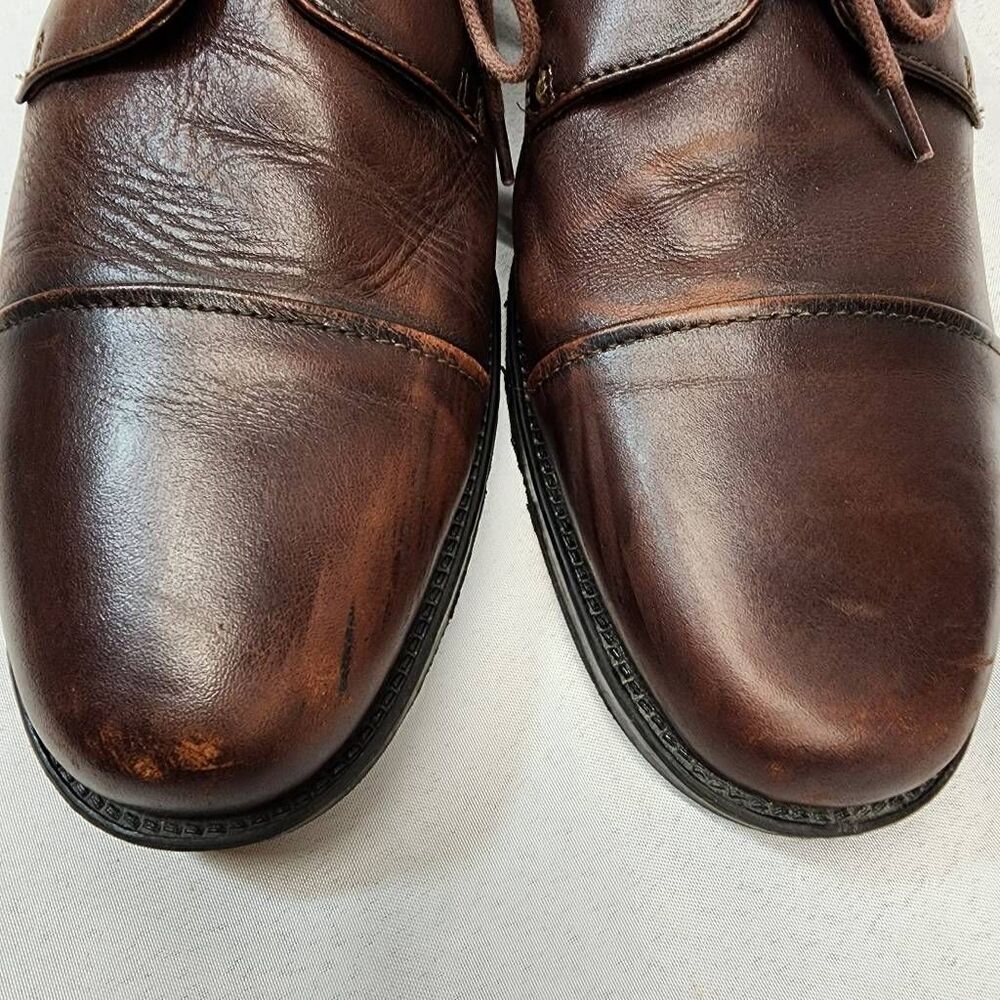 Chaps Men's Size 12M brown leather Oxford Dress Casual Shoes 96-7707 - Picture 6 of 9